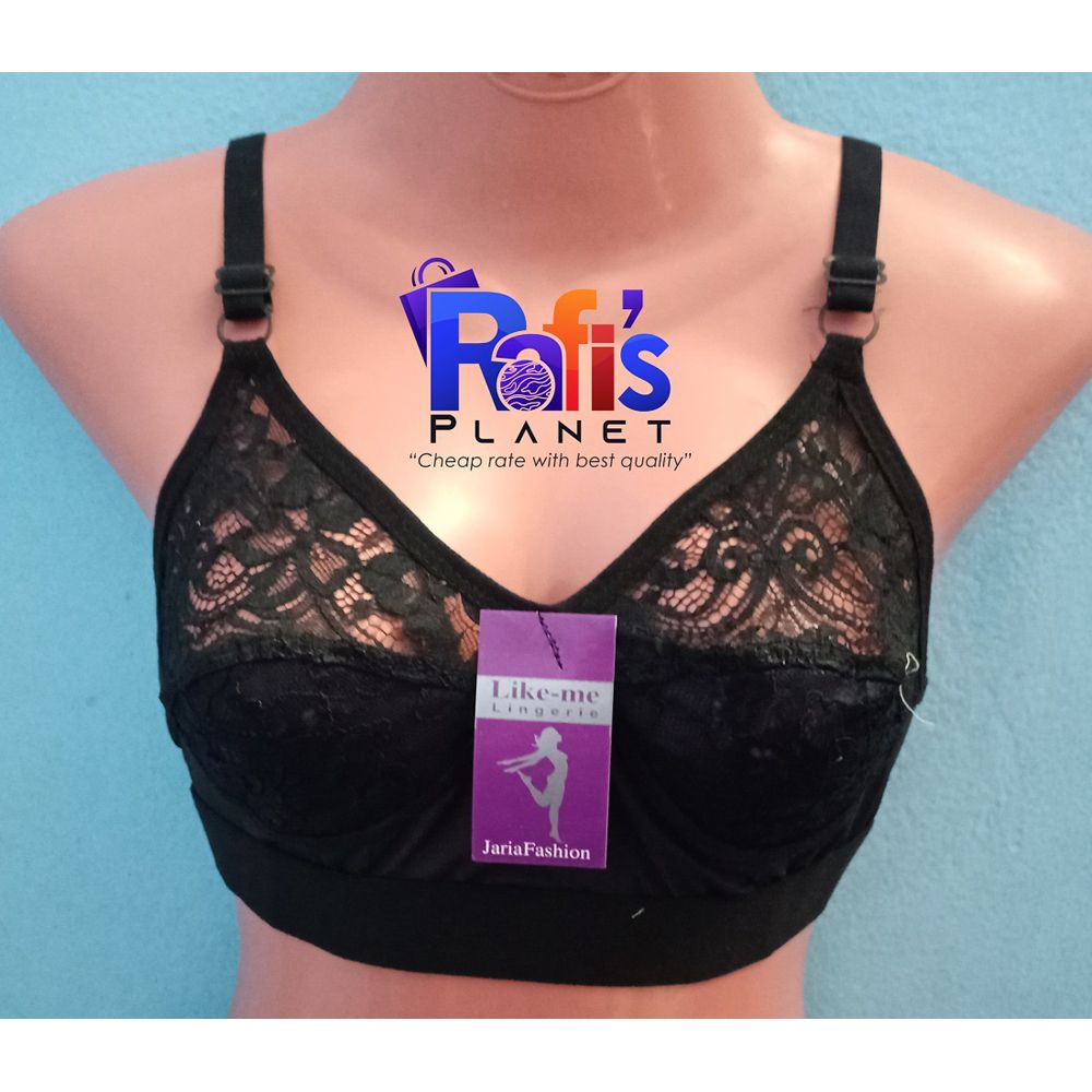 1 pieces, "Like Me" brand soft cotton Fabric Net flower design Stritch Bra for Ladies.
