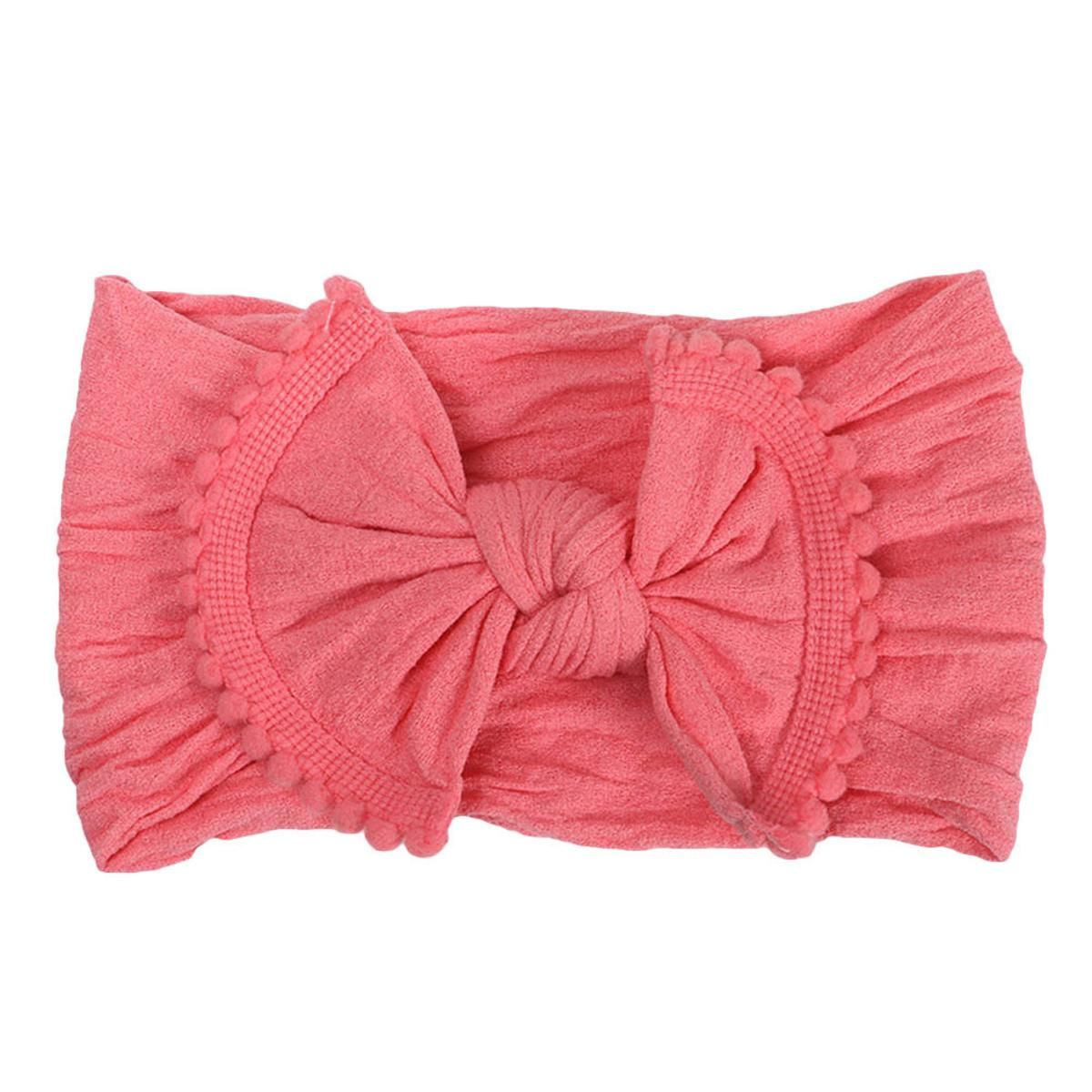 Baby Girls Knotted Bow Soft Wide Elastic Nylon Headband Hairband Hair Accessory