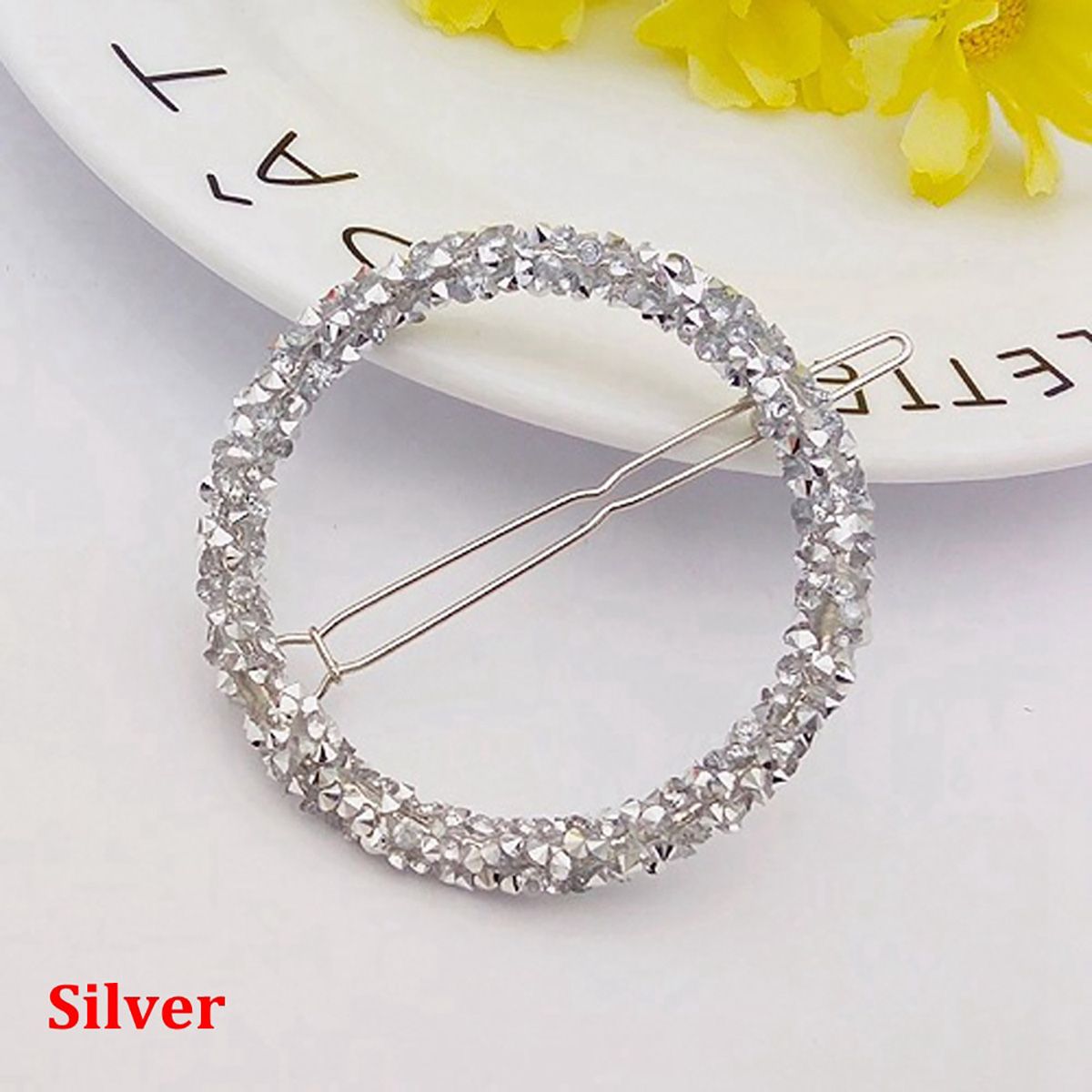 Crystal Rhinestones Hair Clips Round Triangle Star Shape Hairpins Girls Metal Barrettes Hair Accessories Hair Styling Tools
