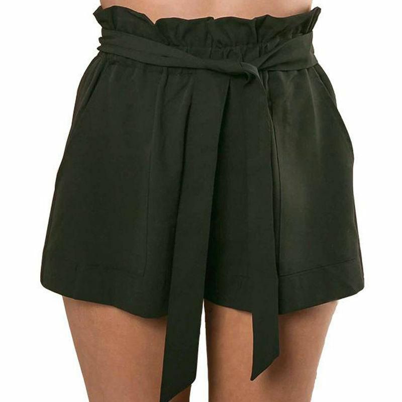 Women High Waisted Floral Casual Summer Beach Short Hot Pants Ruffle Mini Shorts