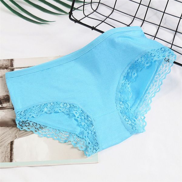 Solid Color Lace Side Thin Panty for Women - 1pc