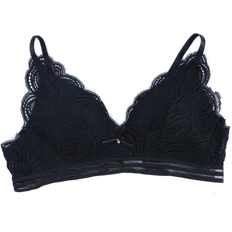 2019  Arrival Women Bra  Lace Soft Breathable Bralette 3 Colors Solid Butterfly Knot Push Up BH  Lady Lingerie