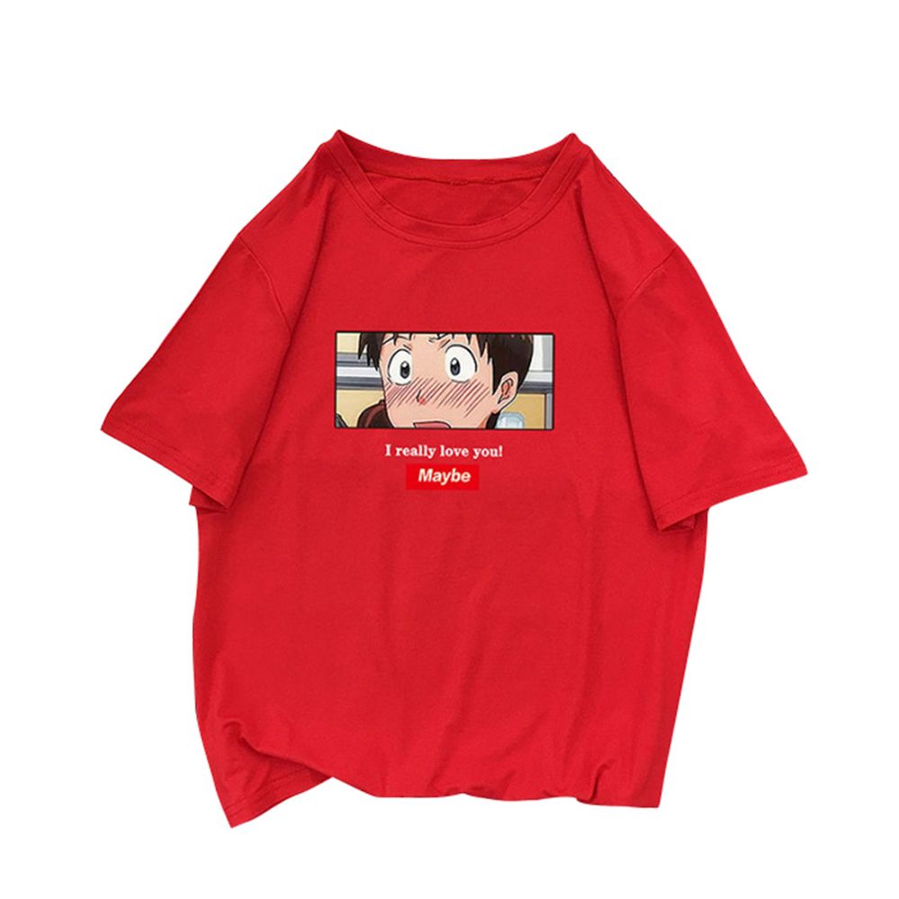 New Unifashion Summer Short Sleeve Blouse T Shirt Tops for Men Women Round Neck Cartoon Print Loose Fit Stre