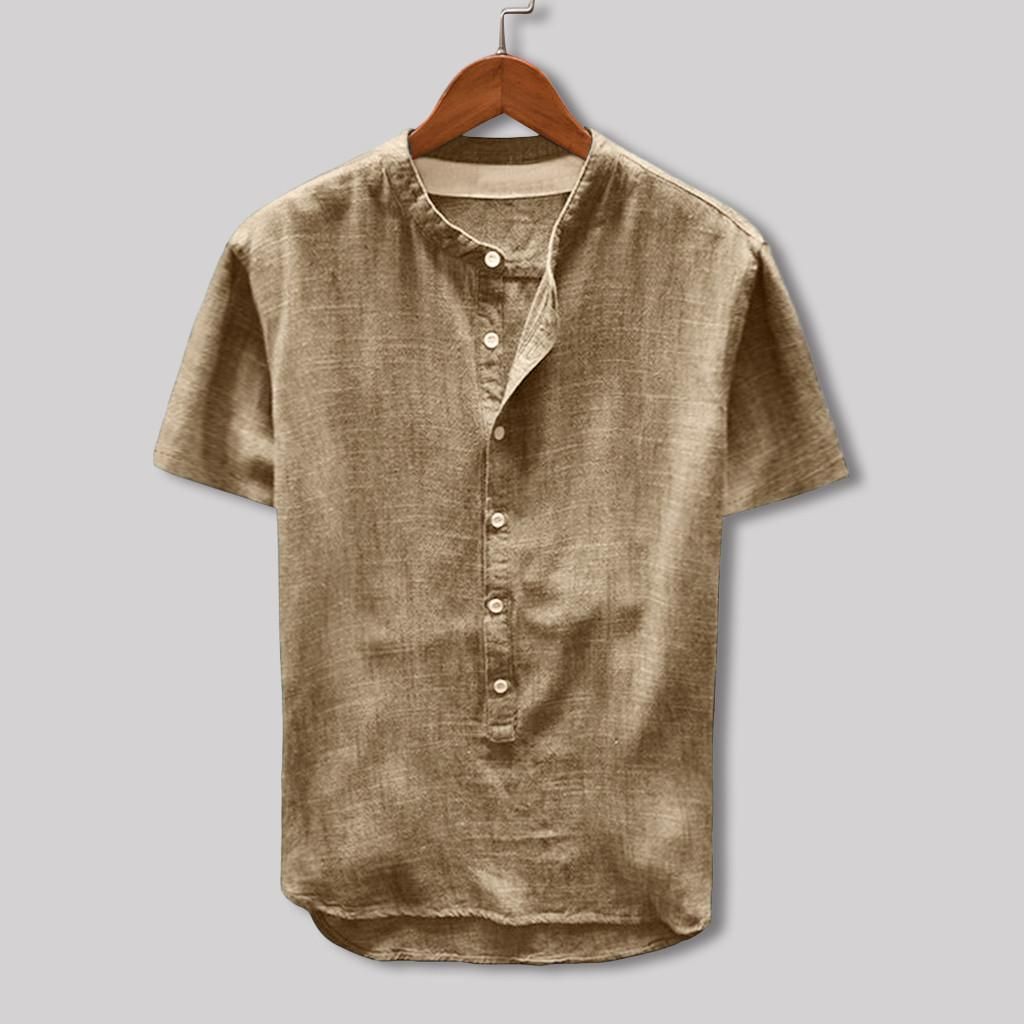Plain Polo Shirt Men Korean Casual Style Short Sleeve Summer and Autumn Mandarin Collar