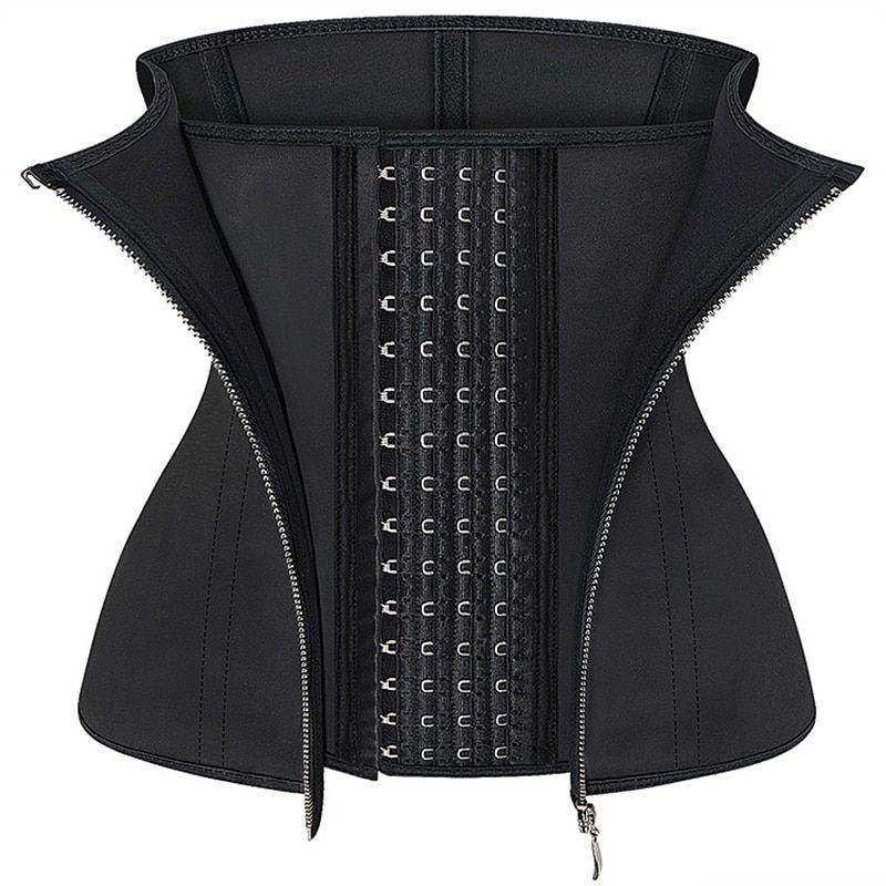 4 Hooks Latex Waist Trainer Reductive girdle zipper Women's corset top faja Modeling strap Slimming belt belly sheath shapewear