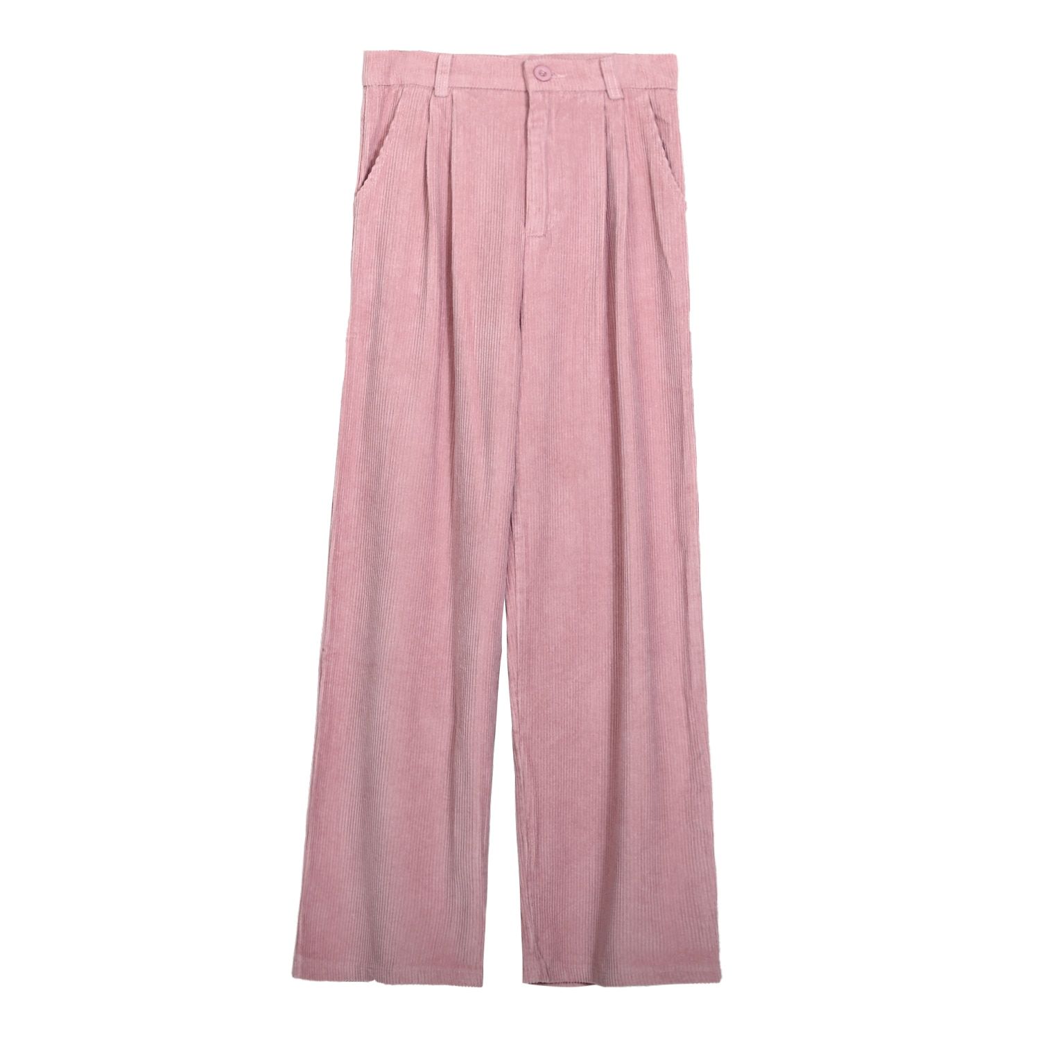 Spring Women's Casual Loose Corduroy Wide Leg Pants Fashion Full Length Trousers With Sashes Female Bottoms B01308O
