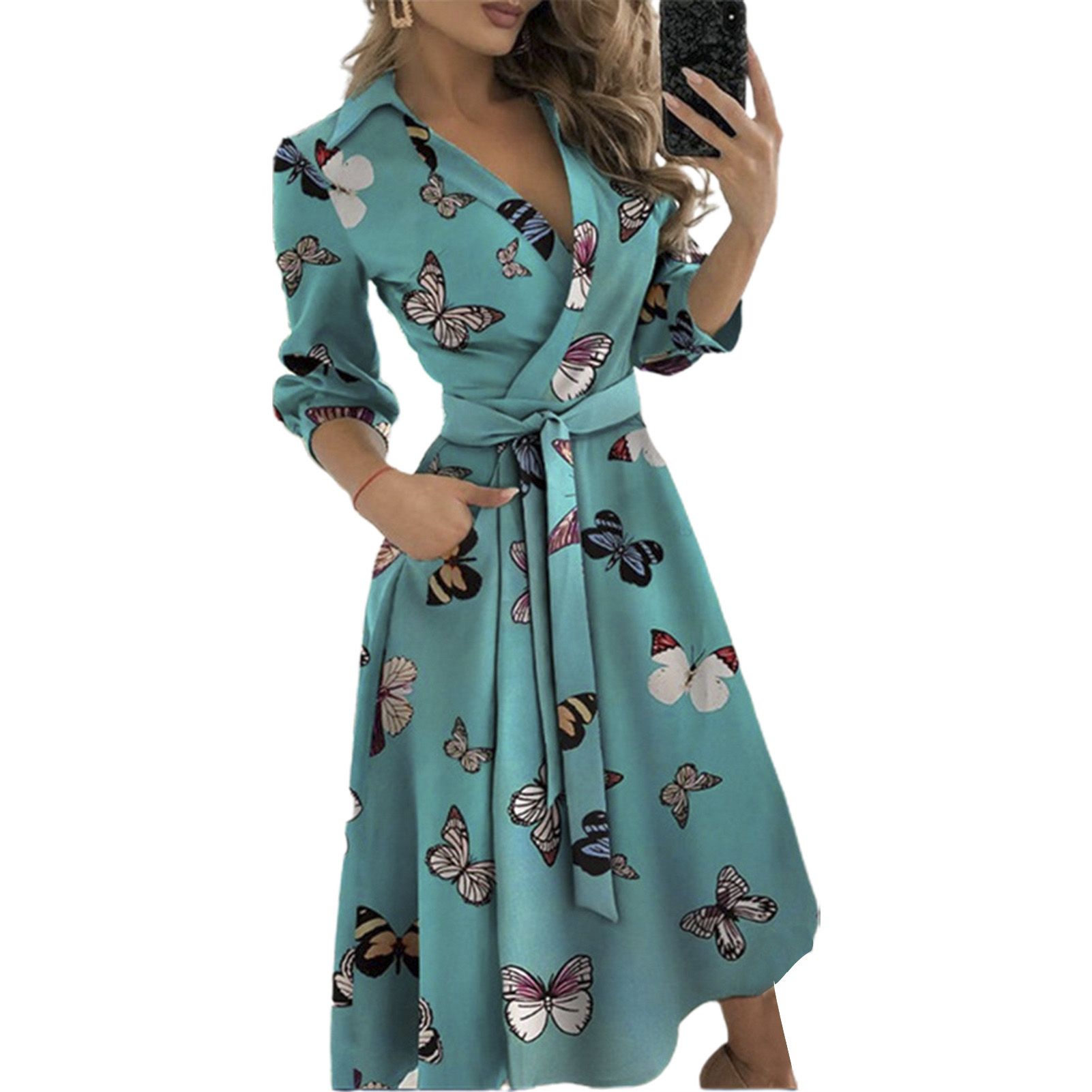 Lady Dress Cardigan Casual Women Dress