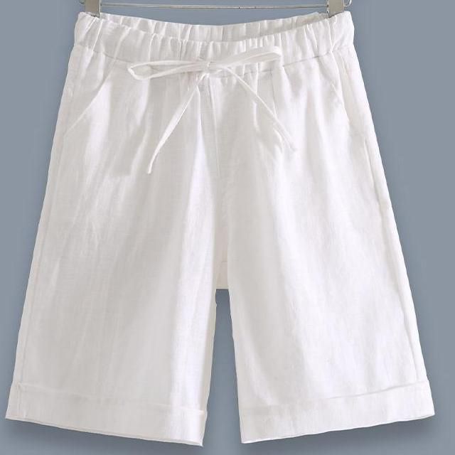 Female Summer Cotton Linen Large Size Casual Straight Pants KK