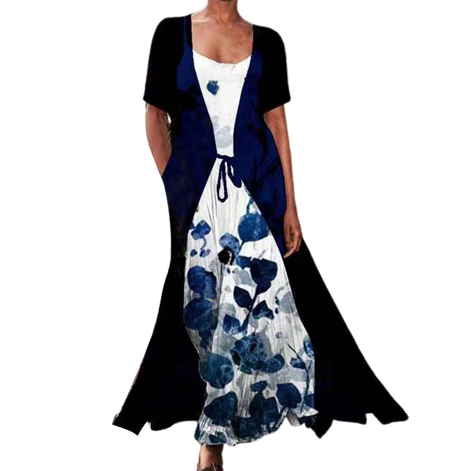 Spring Dress Elegant Two Piece Casual Loose Fitting Dress