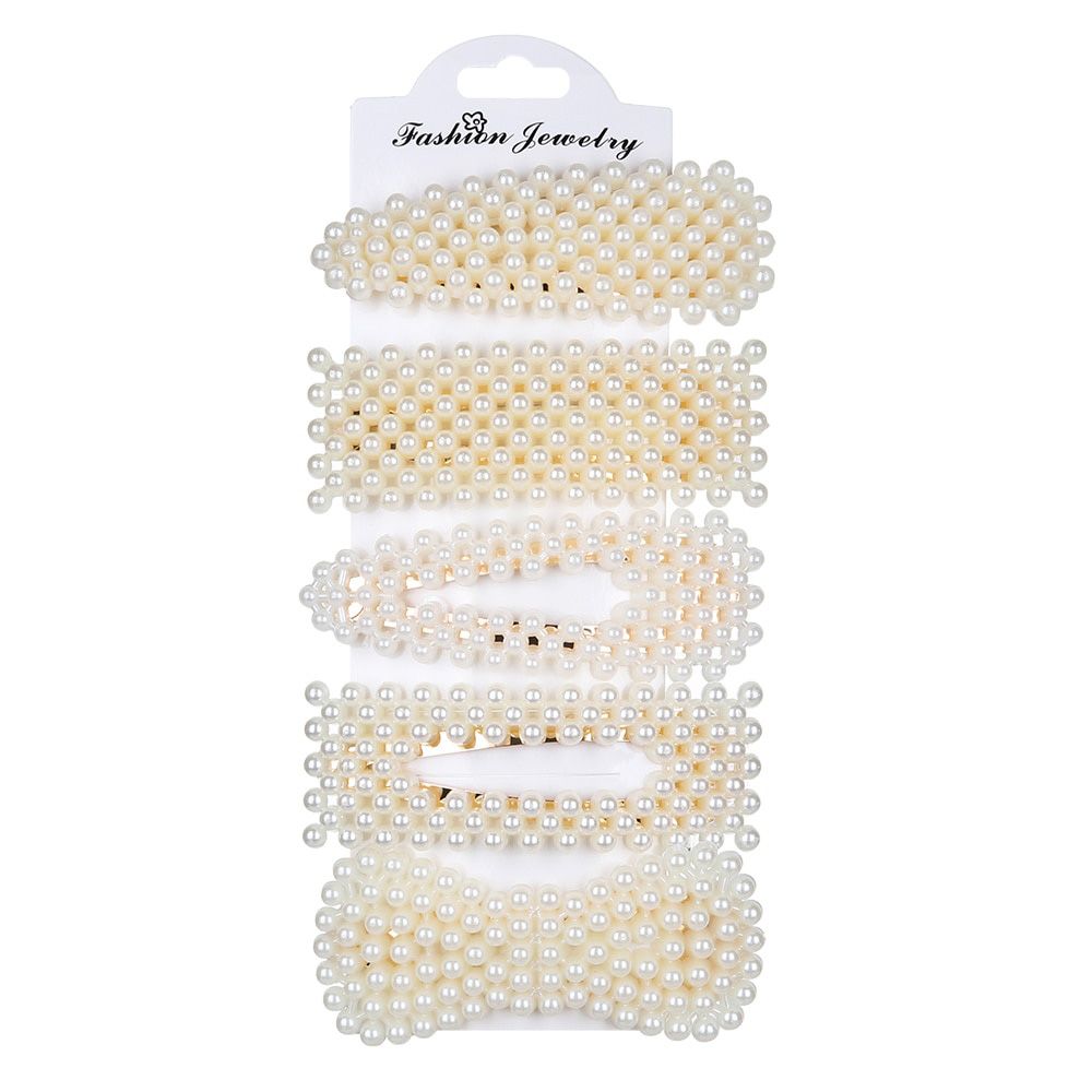 3/5PCS/Set Korean Fashion Pearl Hair Clips For Women Headwear Elegant Hairpins Alloy BB Hairgrip Barrettes Girl Hair Accessories