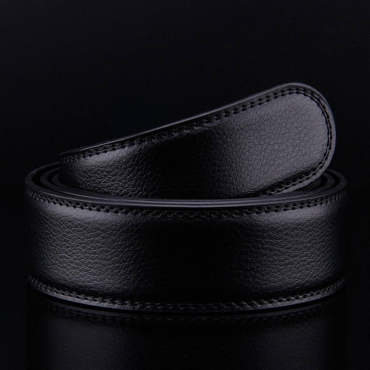 3.5cm Width Leather Belt Men Without Buckle Luxury Brand Designer Mens Belts Luxury Waist Belt Strap Black Brown 110cm-130cm