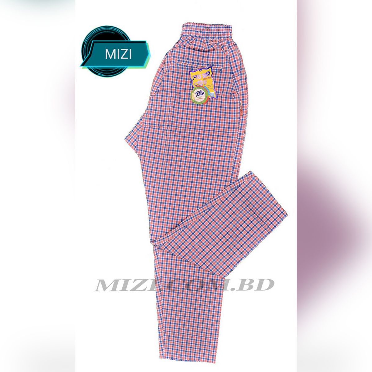 Men's extra relax cotton multi color check Trouser