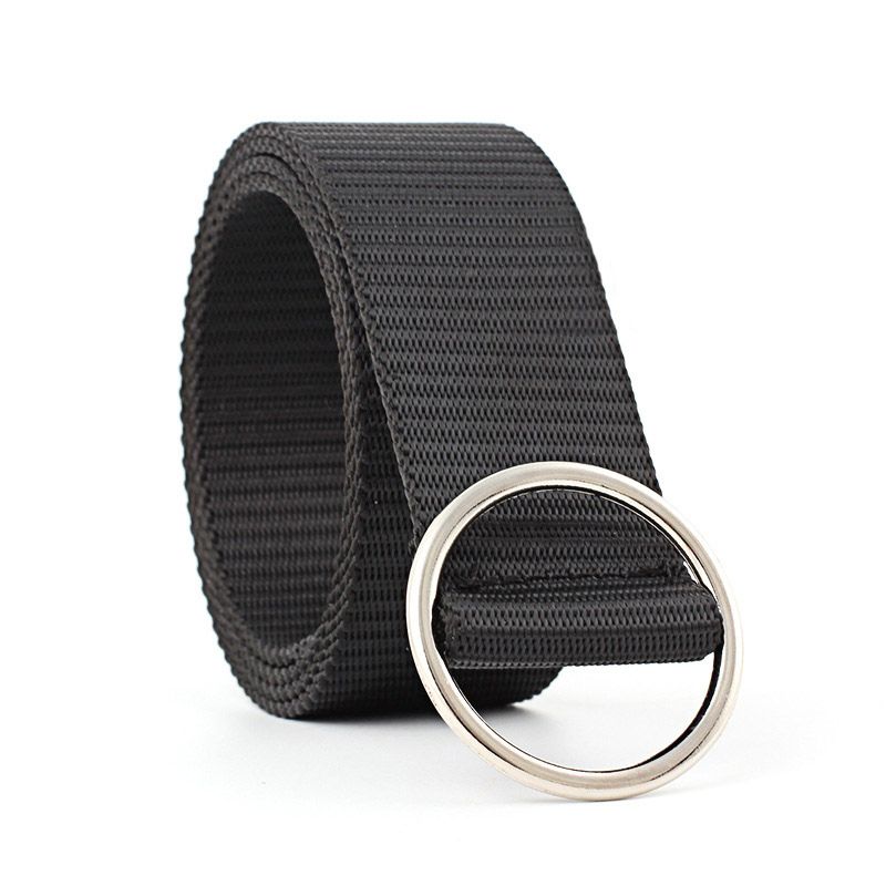 【ALLGOOD】Fashion Canvas Belt for Women Soft  Adjustable Waist Belts Solid Color Female Waistband Round Buckle Rings men Belt