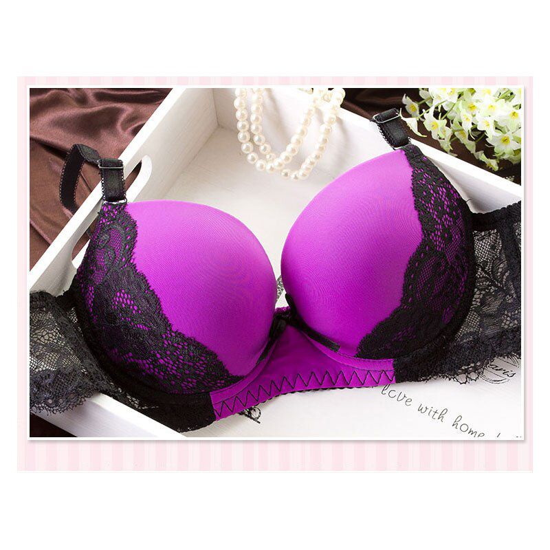 Underwear Women Bras Push Up Lingerie set With Brief  Lingerie Lace Embroidery Bra Sets Bowknot Bras
