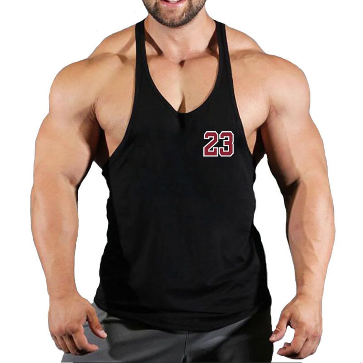 23 Gym TaTop Men Fitness Clothing Mens Bodybuilding TaTops Summer Gym Clothing for Male Sleeveless Vest Shirts