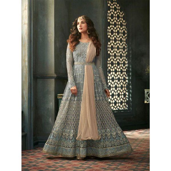 Exclusive Semi-Stitched Georgette Embroidery Work Free Size Exclusive Designer - Gown Anarkali Party Wear Suits for Women