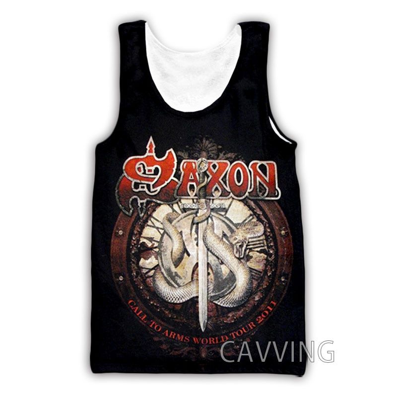 3D Printed  SAXON Band  TaTops Harajuku Vest  Summer Undershirt Shirts Streetwear  for Men/women  V01