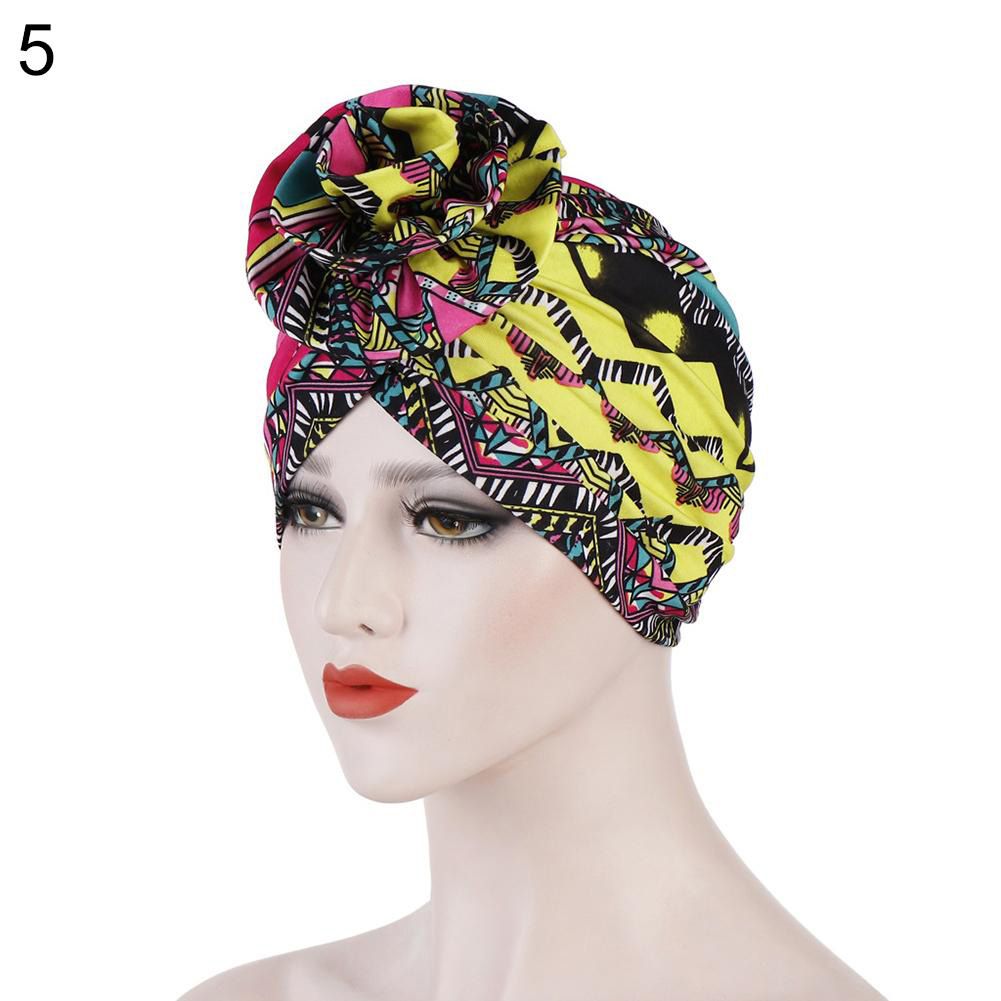 【ALLGOOD】Fashion Bohemian  Women Turban Hat Flower Cap Bandana Headwrap Headwear
