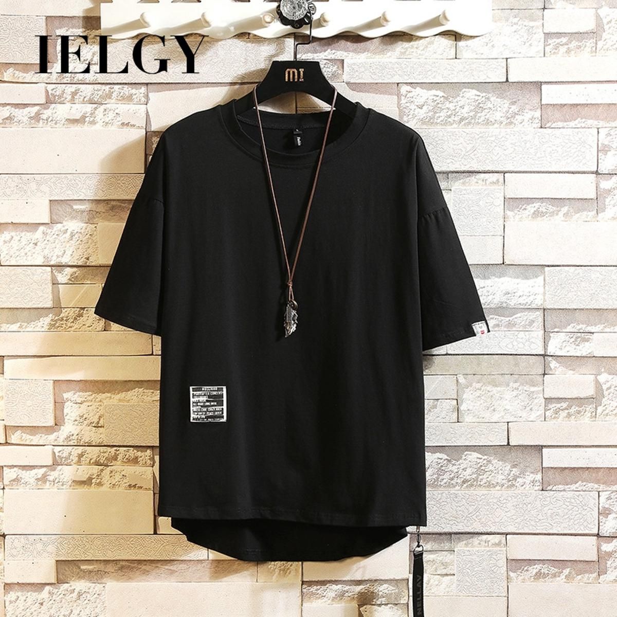 IELGY Ins Men's T-shirt Summer Short Sleeve Harajuku Style Hiphop Top