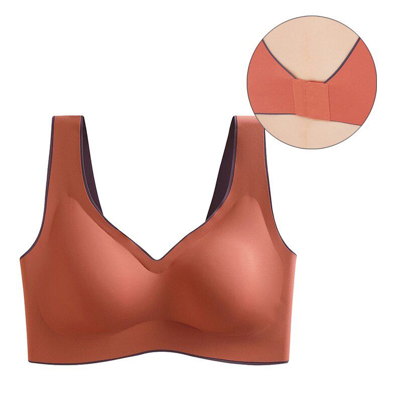 Bras for Women Latex Plus Size Push Up Bralette Seamless Bra Underwear Women Wireless Brassiere Bra Vest Gathers Shock-Proof Pad