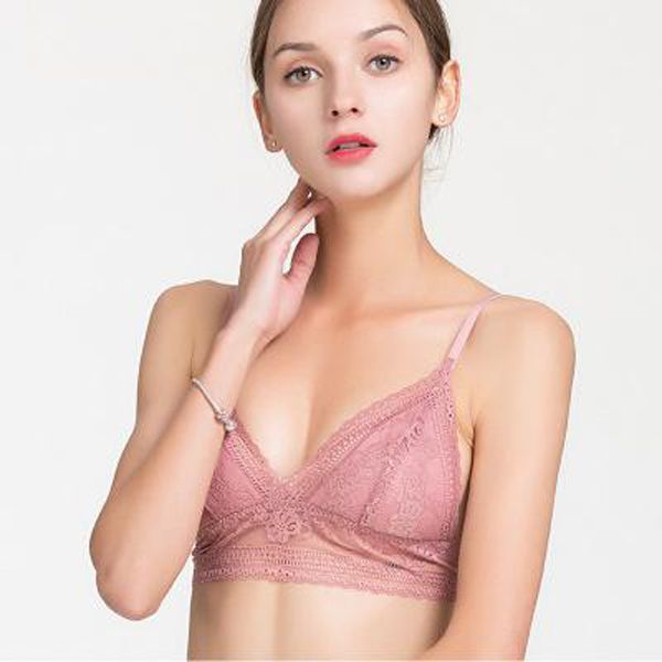 Silk Bra  French Triangle Cup Silk Thin Ring-less Bra