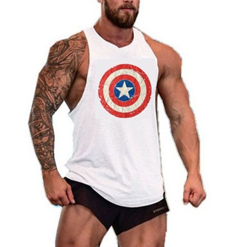 Big Star Men's Gyms Casual TaTops Bodybuilding Fitness Muscle Sleeveless Singlet Top Vest Taman's clothes