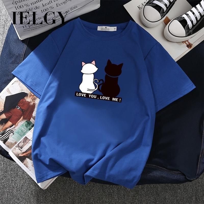 IELGY Women's t-shirt summer short-sleeved women bf cute loose wild shirt