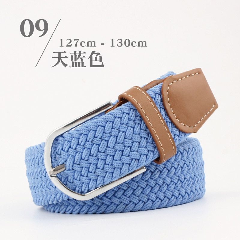 Unisex High Quality Wide Canvas Belts Plus Size Long Elastic Woven Belt Men Women Pin Buckle Belt Pants Accessory