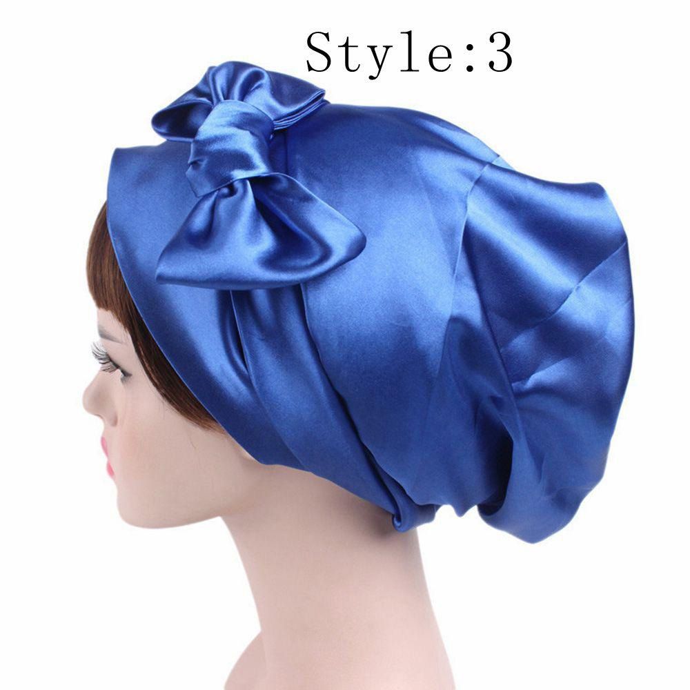 【BestGO】Hair Wrap Womens CapNEW Satin Bow Headscarf Turban Soft Sleeping Bonnet