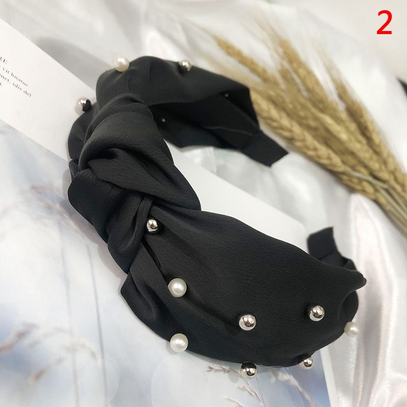 【BestGO】Hairband Lovely Turban Head Band Pearl Women Hair Hoop Striped Hair Bands
