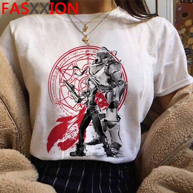 Fullmetal Alchemist T Shirt Men Kawaii Edward Elric Graphic Tees Harajuku Cartoon Tshirt Jnese Anime Funny T-shirt Male