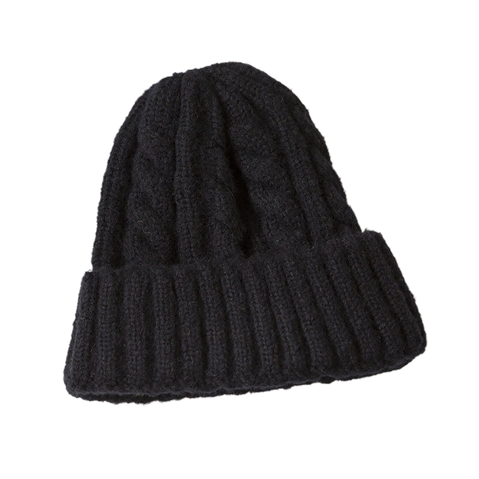 Cycling Beanie Cap All-Match Twist Pure Color Knitted Hat