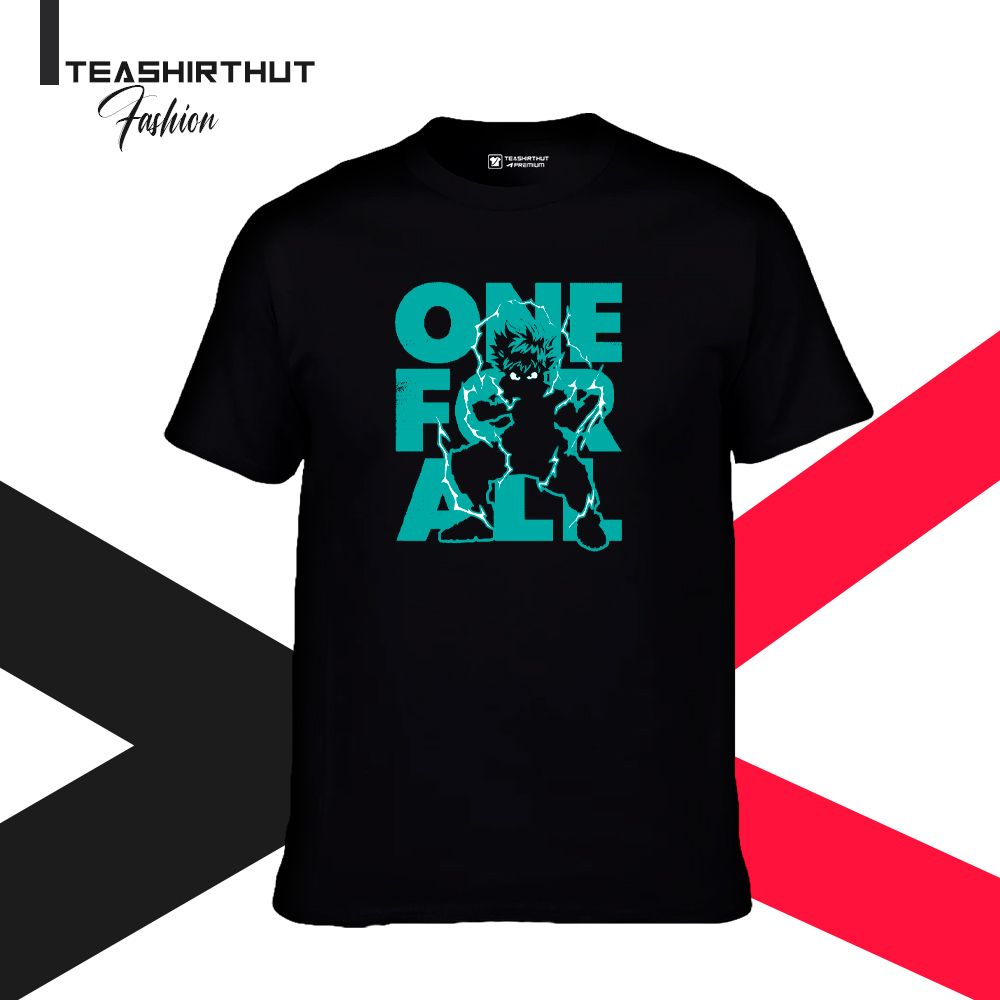 My Hero Academia Midoriya  Anime Black Cotton T-Shirt For Men - Genji - T Shirt For Man - T Shirt For Man - T Shirt For Man - T Shirt - T Shirt For Man - T Sirt