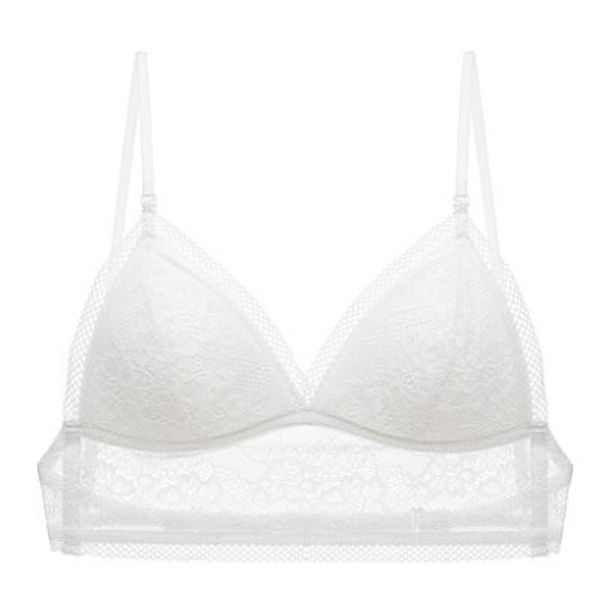 Bra Ladies Lace Mesh Halter Thin Bra Low Back Women Soft Seamless Backless  Padd Bralette For Small Chest Encaje Mujer