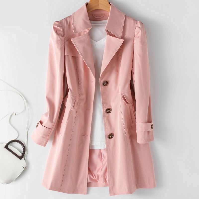 Spring Autumn Trench Coat Woman New Korean Single-ed Mid-Long Women Trench Coat Overcoat Plus Size Windbreaker Female