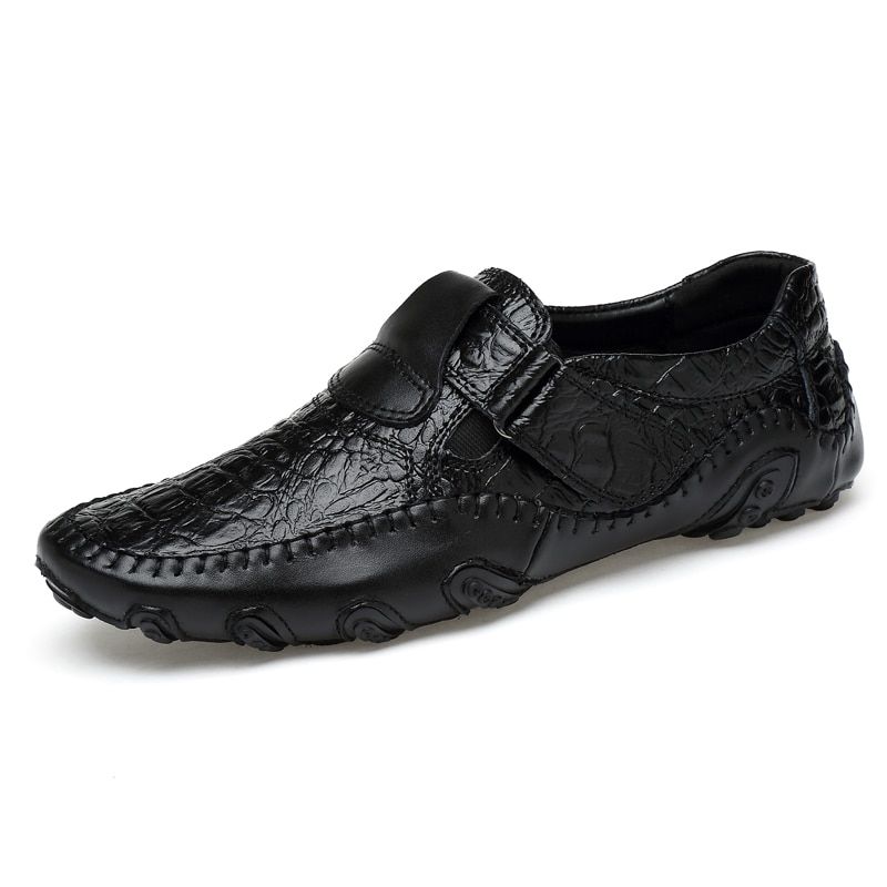 JKPUDUN Men Casual Shoes Leather Mens Loafers Fashion Breathable Driving Shoes Slip On Comfy Moccasins