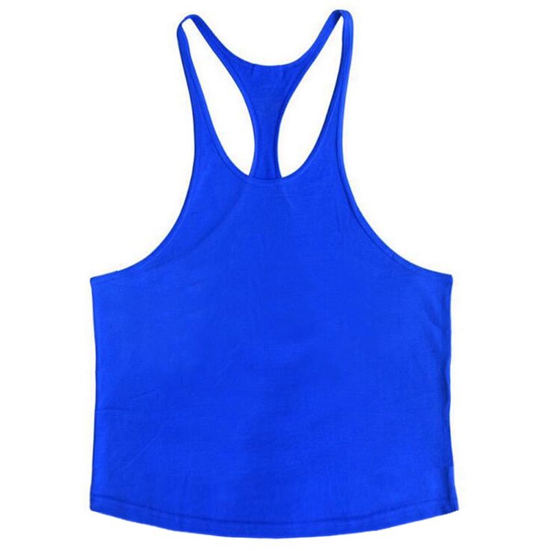Cotton Workout Gym Stringer TaTop Mens Muscle Sleeveless Srtswear Shirt Y Back Fitness Clothing Bodybuilding Singlets