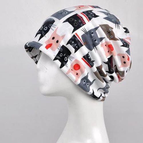 COKK Winter For Women Cat Pattern Beanie Knitted Cap Hat Female Velvet Thick Warm Mens Skullies Beanies Scarf Femme