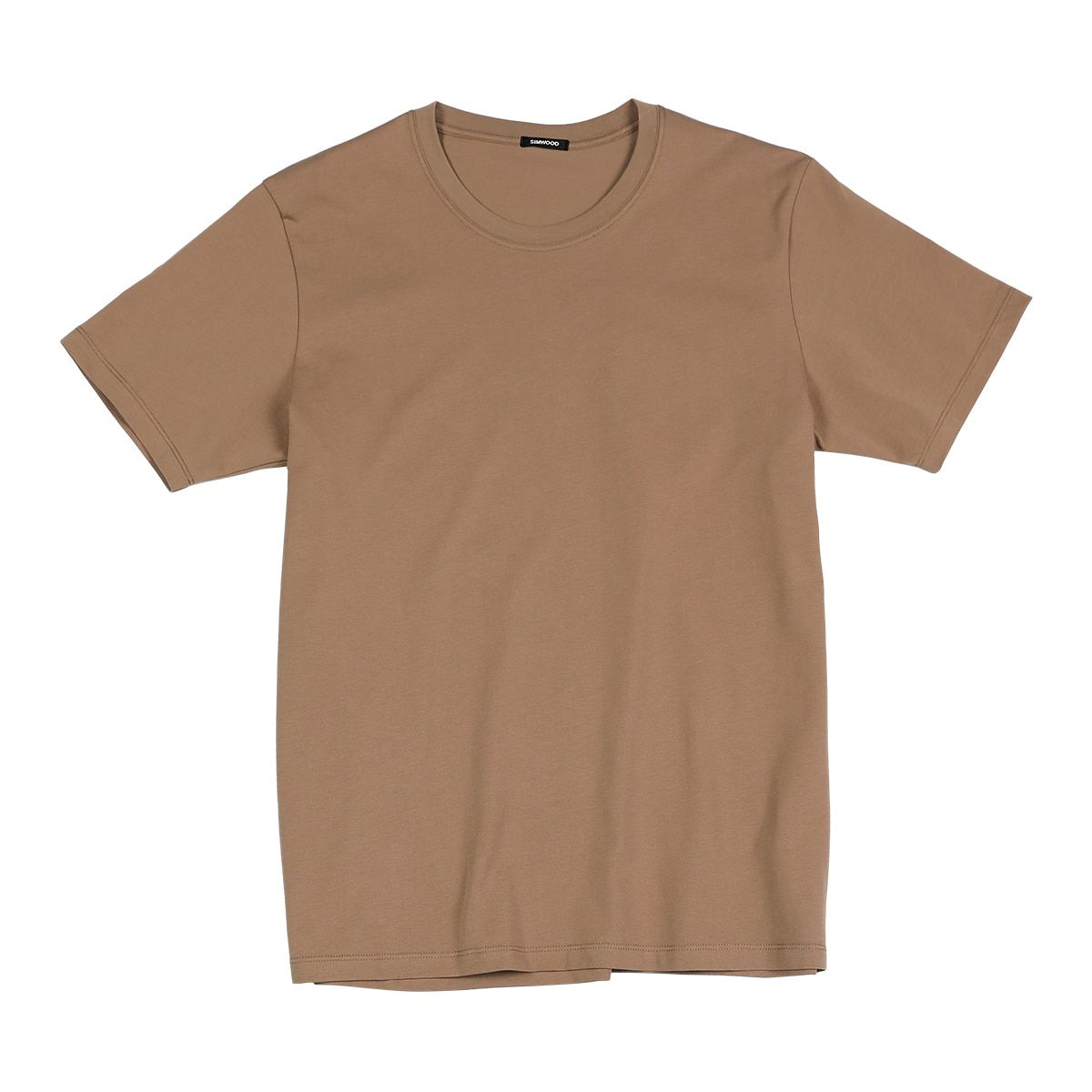 WOOD 2021 Summer New 100% Cotton White Solid T Shirt Men Causal O-neck Basic T-shirt Male High Quality Classical Tops 190449