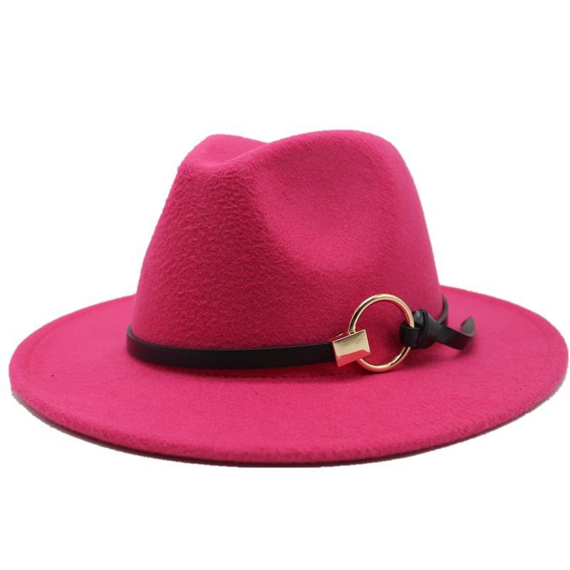 Lavender purple fedora hat men's hats ladies felt jazz top belt  Panama shallow fedora hats шляпаженская