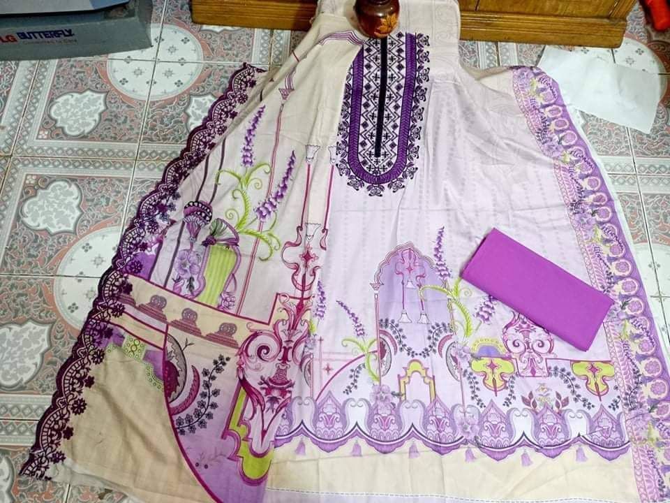 মহিলাদের জন্য পাকিস্তানি গুল আহমেদ পামার ডিজিটাল প্রিন্টেড দুই পিস (কামিজ এবং ওড়না)