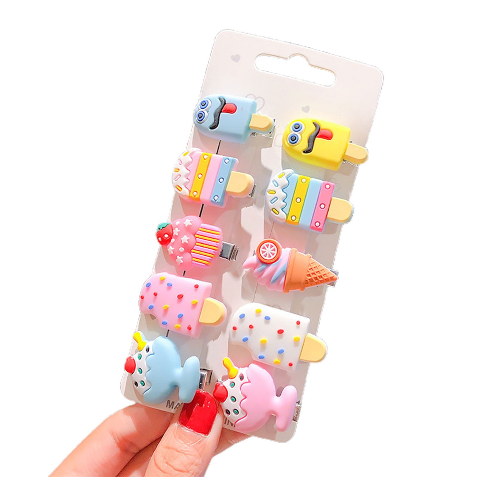 Cartoon Candy Ice Cream Kids Girl Duckbill Side Bang Hair Clip Accessory Hairpin