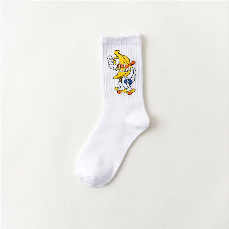 Creative Korean Style Fashion Harajuku Street Hip Hop Socks Unisex Funny Men Socks Happy Skateboard Flame Women Funny Socks