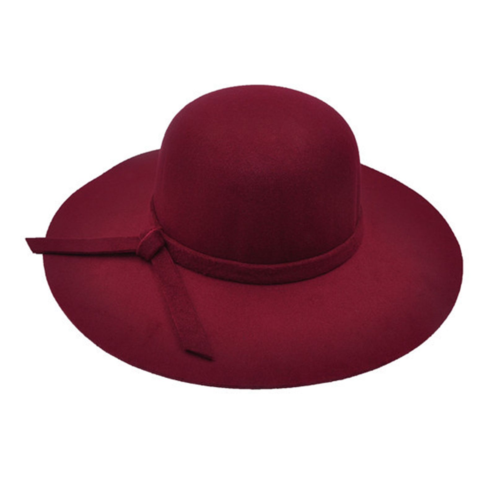 Felt Cap Charming Solid Color Wide Brim Woolen Hat