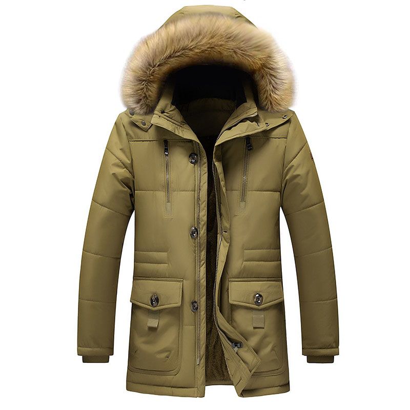 Big Parker Jacket Men Winter Thickening Casual Collar Thickening Windproof Hooded Jacket Fashion Parker Coat Men 7Xl
