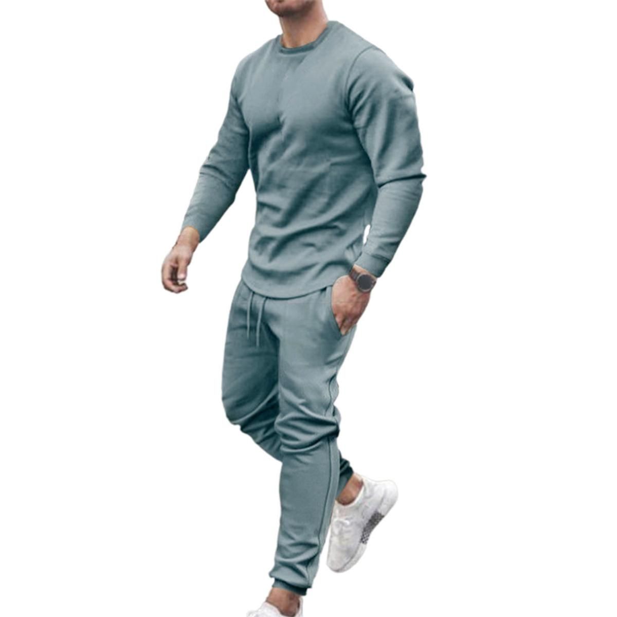 Shirt Suit Pullover Ribbing Cuff Casual Pants Suit