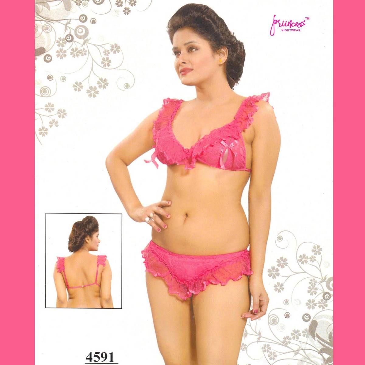 Champagne Pink Satin Bikini Set for Women