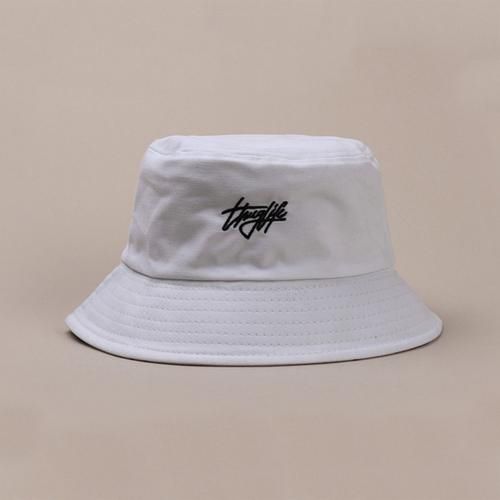 Women English Letters Cotton Reversible Protection Cap Bucket Hat