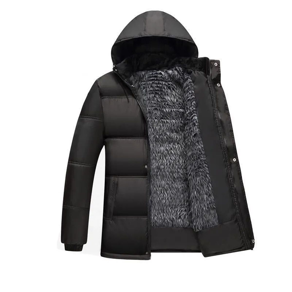 Cotton Warm Jacket Thickened Plus Velvet Middle-Aged Elderly Clothing Large Size Men's Autumn And Winter Padded Jacket Tops