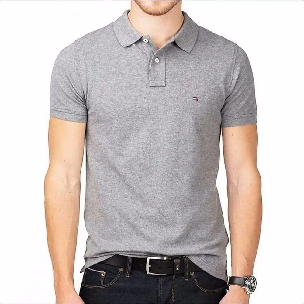 Light Ash Cotton Polo for Men